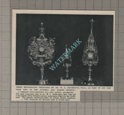 C3554) Dr W L Hildbrugh Gift To Victoria & Albert Museum - 1952 Clip