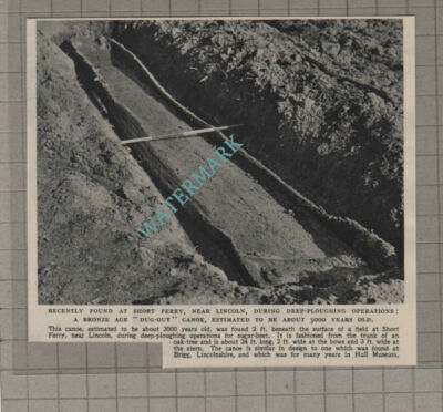 C3117) Short Ferry Near Lincoln Bronze Age Canoe Find - 1952 Clip