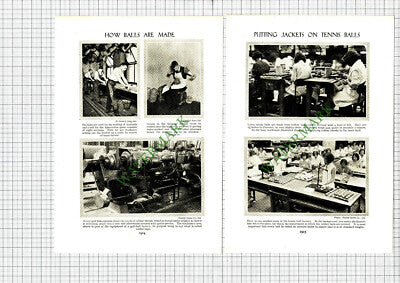 How Dunlop Sports Tennis Balls Are Made - c.1950s Picture Article