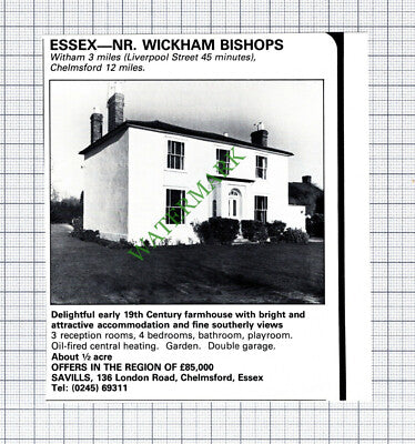 Wickham Bishops Essex House Sale Advert - 1981 Cutting