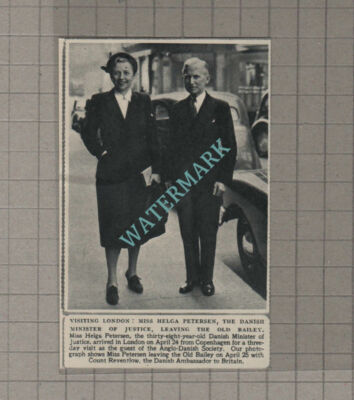C3796) Miss Helga Petersen Danish Minister of Justice Reventlow - 1951 Clip