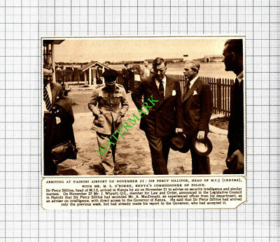 Sir Percy Sillitoe MI5 Kenya Mr M S O'Rorke - 1952 Cutting