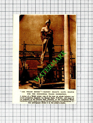Barney Seale Statue The Welsh Miner - 1947 Small Cutting