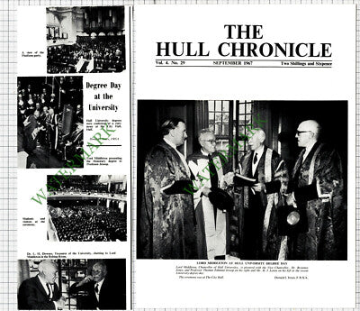 Hull University Lord Middleton Brynmor Jones Thomas Jessop - 1967 2-Part Cutting