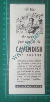 C3422) The Cavendish Eastbourne Mr P Churchman SMALL Advert - 1951 Clip