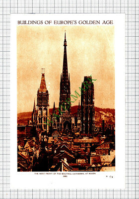 Rouen Cathedral - c.1950s Cutting / Print