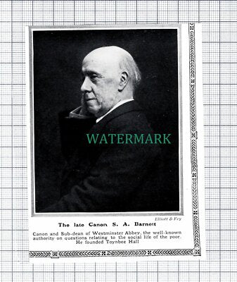 C5900) Canon S A Barnett Westminster Abbey - 1913 Cutting