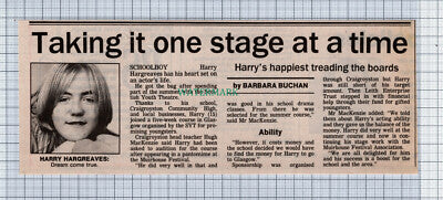 C4121) Harry Hargreaves Scottish Youth Theatre Craigroyston School -1991 Cutting