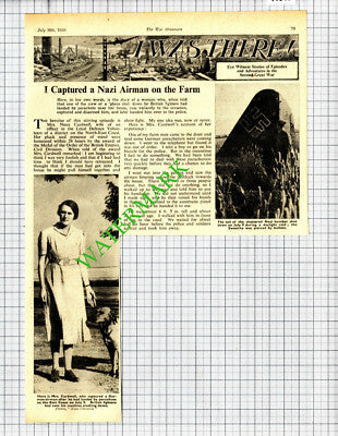 Mrs Nora Cardwell German Parachutist World War Two WW2 - 1940 Cutting