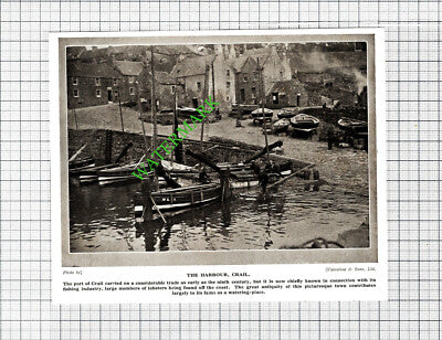 Crail Harbour - 1920's Small Cutting / Print