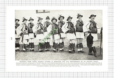 Turnu Severin Dancers Romania - c.1930s Cutting / Print
