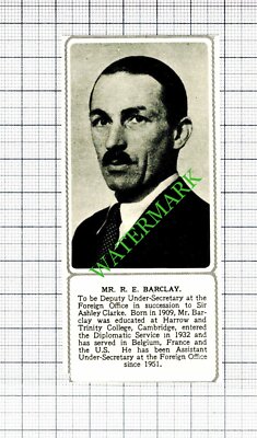 Mr R E Barclay Foreign Office - 1953 Small Cutting