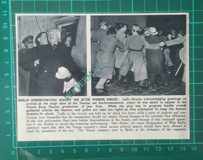 C2640) Actor Werner Krauss Berlin Theater am Kurfurstendamm Germany - 1950 Clip