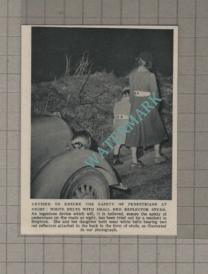 C3548) PAPER CUTTING Road Safety Belts For Pedestrians Brighton -1952 Clip SMALL