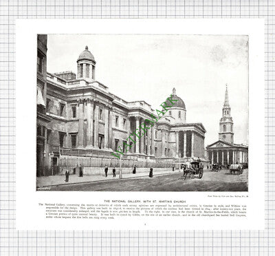 X2) The Customs House London / National Gallery St Martin's - c.1900 Book Print