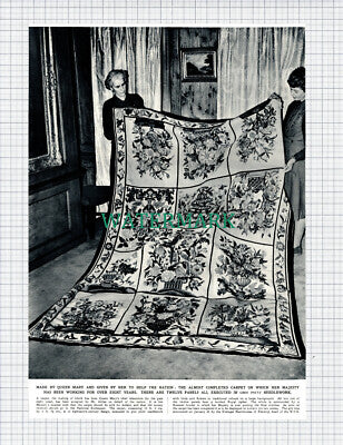 X922) Queen Mary Carpet Gift To The Nation - 1950 Clip