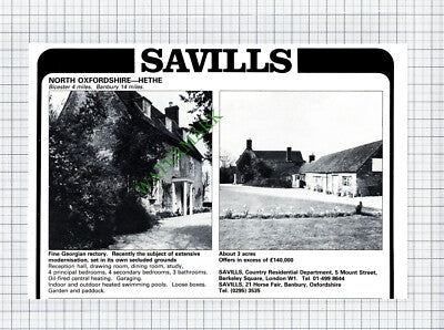 Abbey Wood London / Hethe Rectory Oxfordshire House Sale Advert - 1981 Cutting