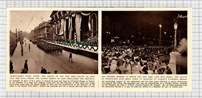 C2620) New Eire Troops Salute GPO Dublin Easter Rebellion - 1949 Clip