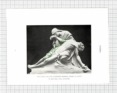 Frank Taubman Sculptor Greek Captive / W Reid Dick St Paul's - 1925 Book Print