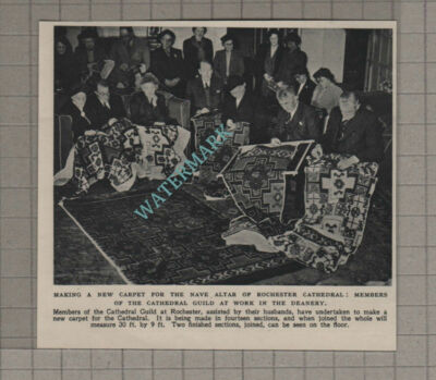 C3112) Rochester Cathedral Guild Carpet Making - 1952 Clip