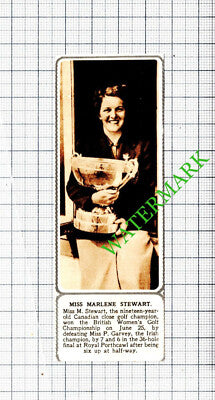Miss Marlene Stewart Golf Champion Canada P Garvey - 1953 Small Cutting