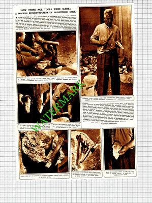 M Leon Coutier Noisy-le-Sec Tools Prehistoric Society - 1947 Cutting / Print
