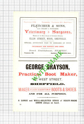 Henry Sumner Wheelwright Sheffield / George Grayson Boot Advert -1897 Cutting