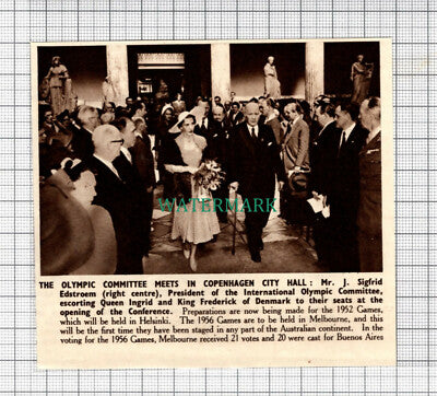 C5035) Mr J Sigfrid Edstroem Olympic Committee Copenhagen City Hall - 1950 Clip
