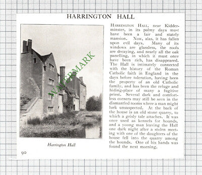 Harrington HARVINGTON Hall Kidderminster - c.1930s Cutting