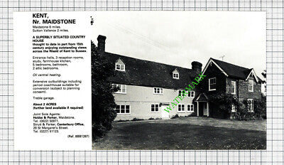 Cluny Bank Forres / Sutton Valence Kent House Sale Advert - 1980 Cutting
