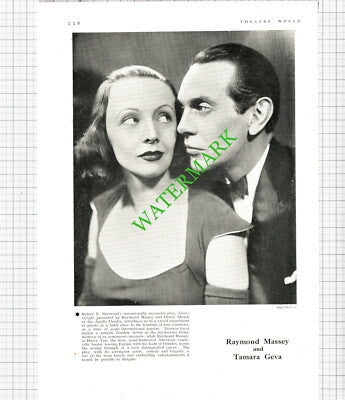 Idiot's Delight Play Raymond Massey Tamara Geva Actor - 1938 Cutting
