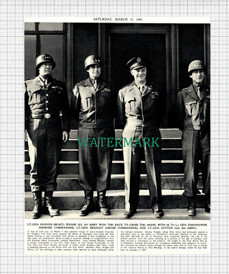 X990) Lt Gen Courtney Hodges Eisenhower Bradley Lt Patton US 3rd - 1945 Clip