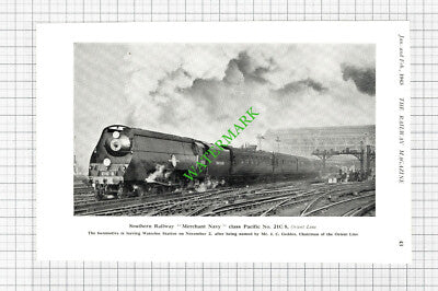 Waterloo Station Southern Railway Merchant Navy Orient Line - 1943 Cutting