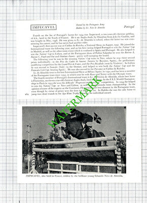 Lt Eduardo Neto de Almeida Portugal Horse IMPECAVEL -1950s 2-Part Cutting