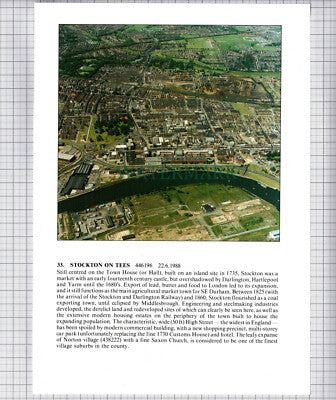(7753) Darlington Stockton On Tees Aerial View - 1980s Cutting / Print