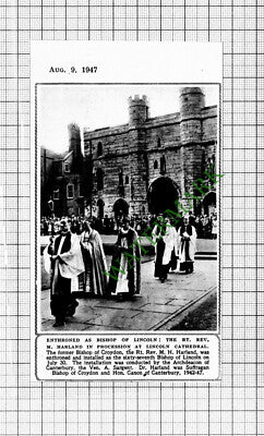 Rt Rev M Harland Bishop of Lincoln Cathedral - 1947 Cutting