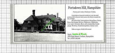 Portsdown Hill Hampshire House Sale Advert - 1988 Cutting