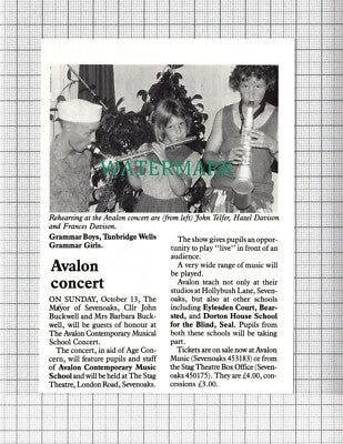 Avalon Music School Sevenoaks John Telfer Hazel Frances Davison - 1991 Clipping