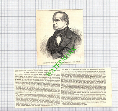 The Right Hon WIlliam Goodenough Hayter Winterborne Stoke - 1850 2-Part Cutting