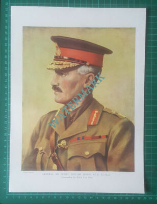 X729) General Sir Henry Sinclair Horne British First Army - c.1919 Print