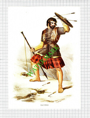 MACINNES MAC INNES Scottish Clans - c.1980 Book Print
