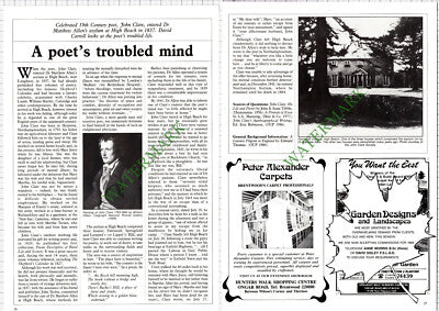 9596) John Clare Poet Dr Matthew Allen Asylum High Beach Essex - c.1988 Article