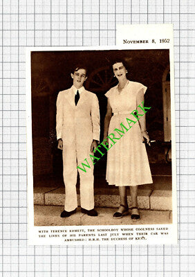 Terence Edmett Duchess of Kent - 1952 Cutting