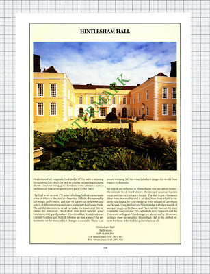 Hintlesham Hall Suffolk Alan Ford Advert - 1992 Cutting