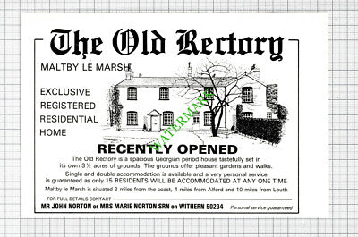 The Old Rectory Maltby Le Marsh Lincolnshire John Norton Advert - 1984 Cutting
