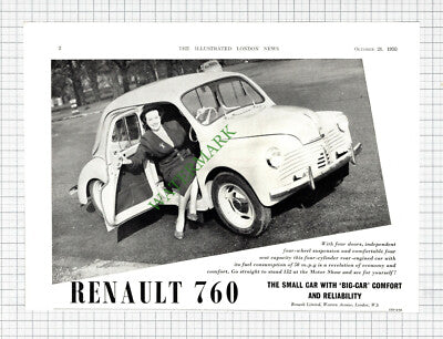 Renault 760 Car Advert - 1950 Cutting