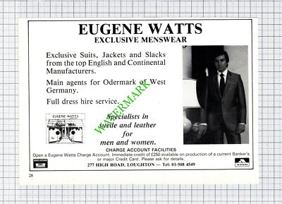 Eugene Watts Loughton Essex Advert - 1981 Cutting