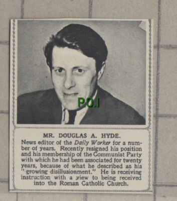 C1146) Mr Douglas A Hyde Daily Worker News Editor - 1948 SMALL Clip