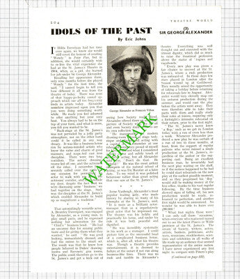 Sir George Alexander Actor - 1938 Article