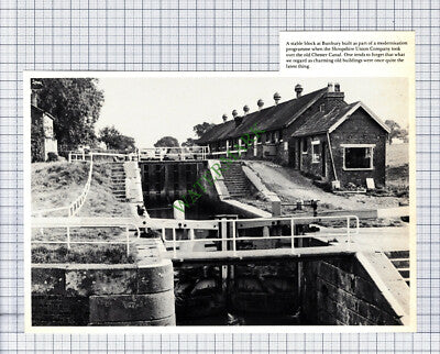 9940) Bunbury Cheshire Chester Canal - 1970s Cutting / Print